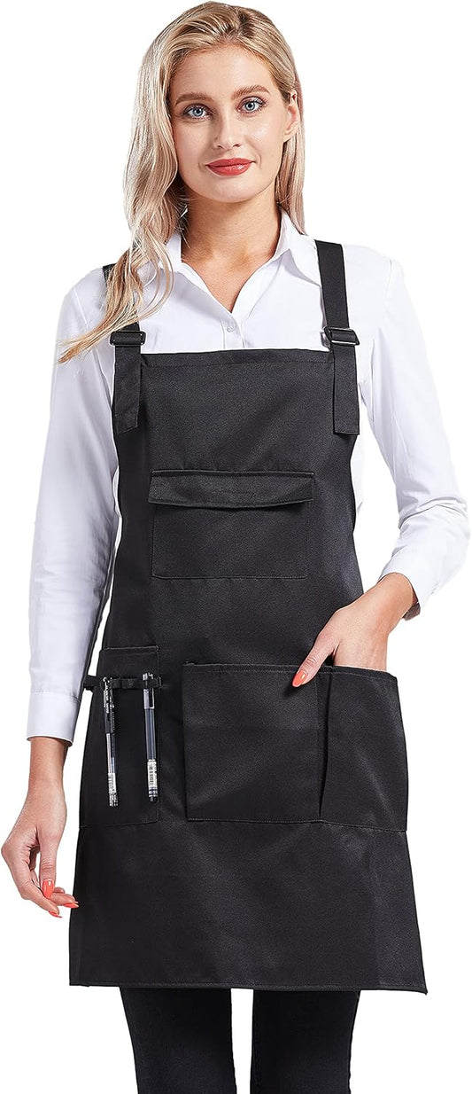 Nanxson Adjustable Women Bib Apron Multi Function Professional Salon Stylist Work Apron with Tool Pockets CF3010