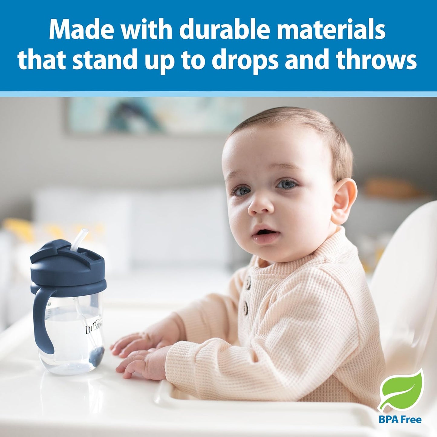 Dr. Brown's Milestones Baby's First Straw Cup, Training Cup with Weigh