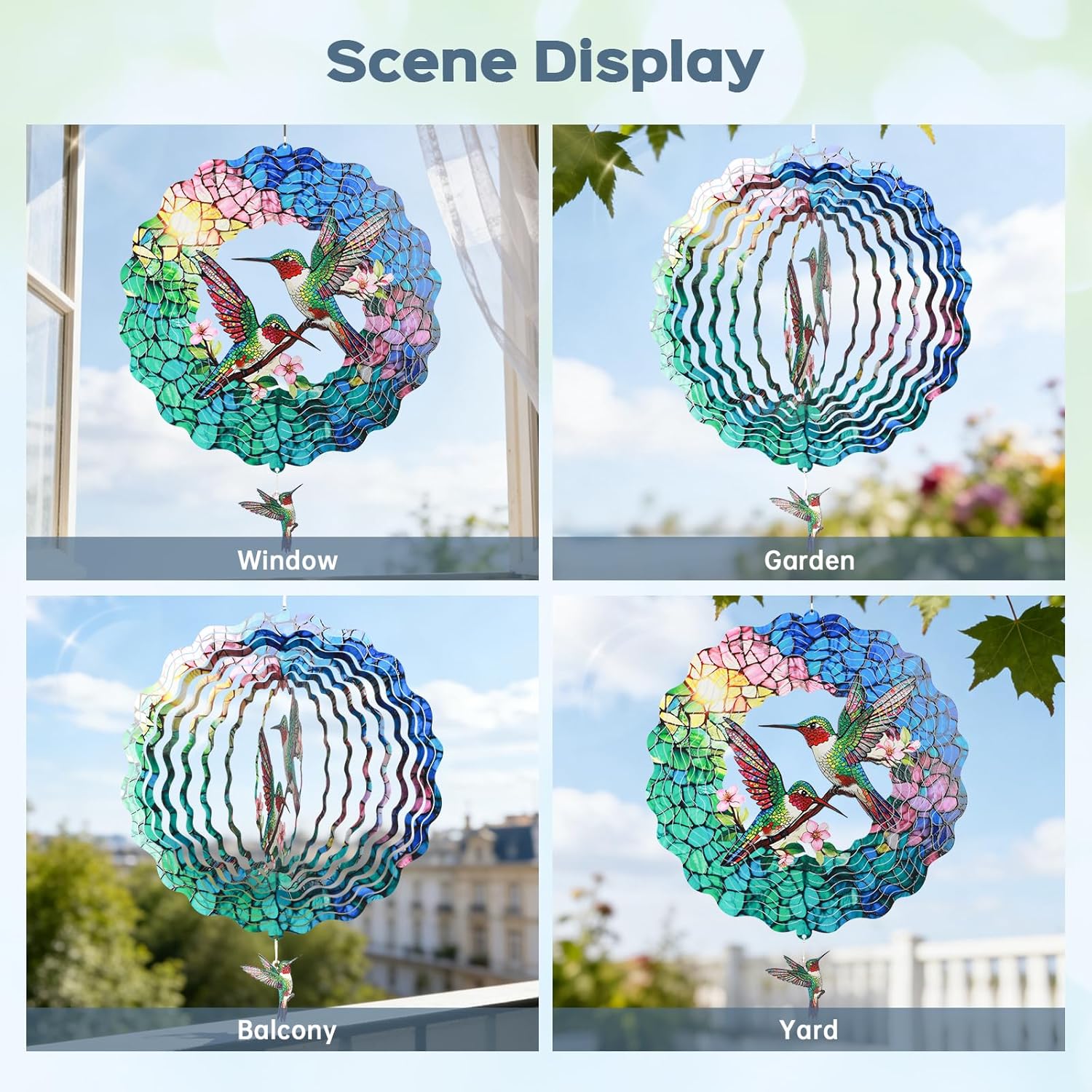 Wind Spinners Outdoor for Easter Day Gift, IDEA SHOW 12In Stainless St