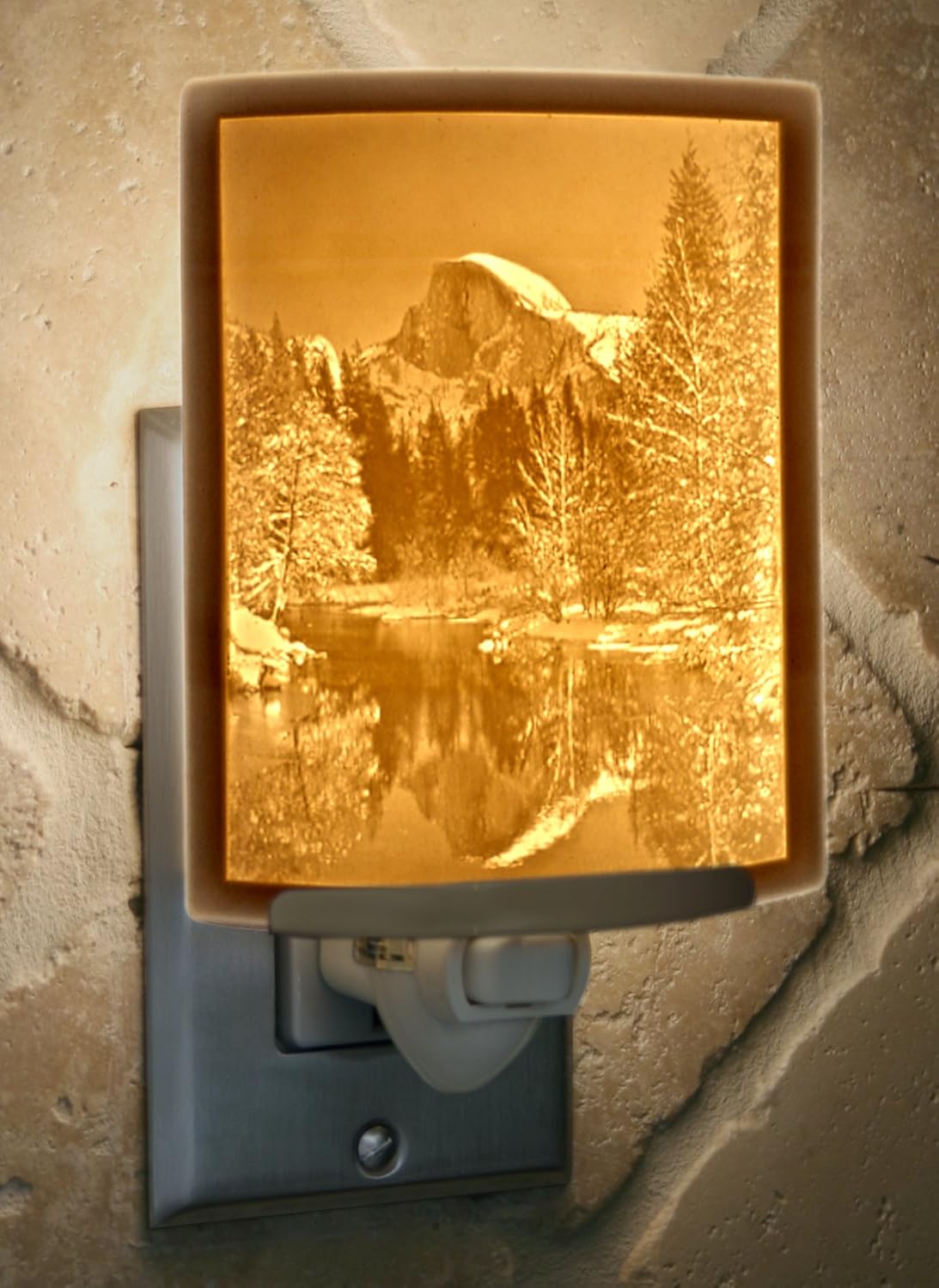 Half Dome at Yosemite- El Capitan Curved Porcelain Lithophane Night Li