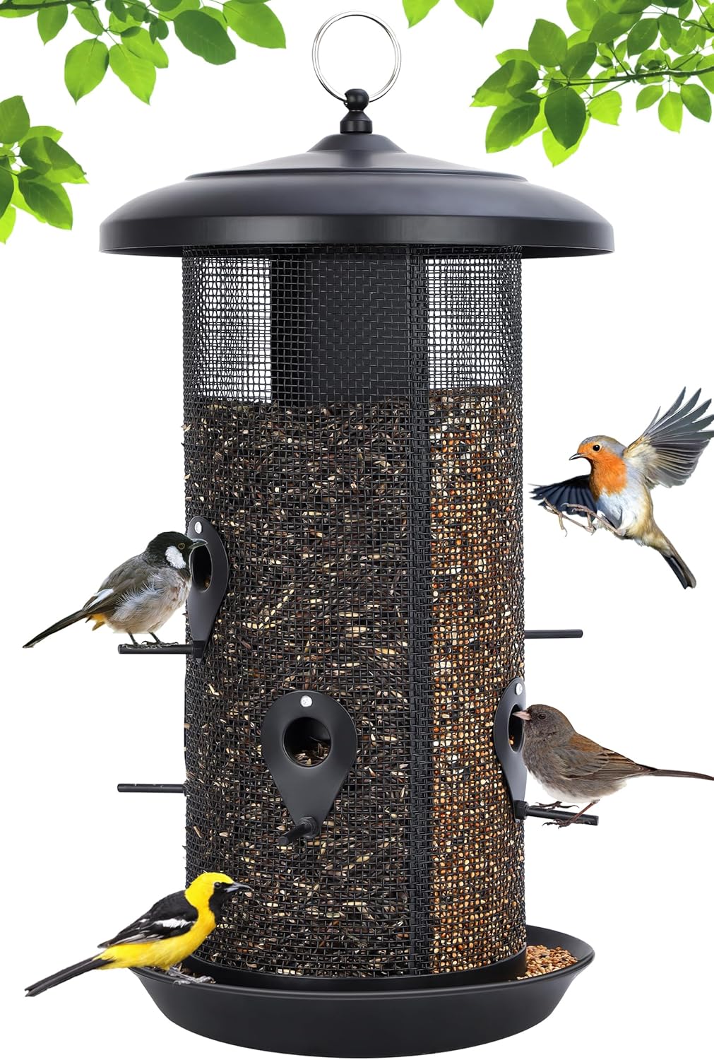 Gtongoko Hanging Bird Feeders for Outdoors 6.5 LB Large Capacity Squir