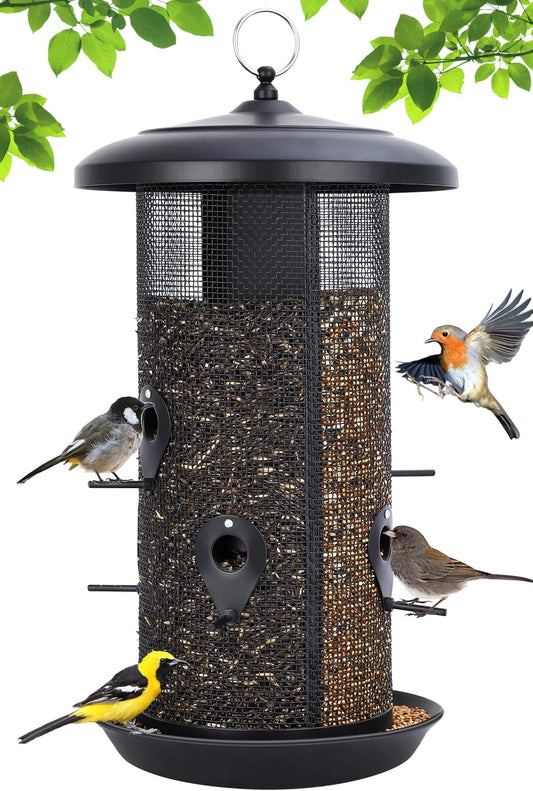 Gtongoko Hanging Bird Feeders for Outdoors 6.5 LB Large Capacity Squir