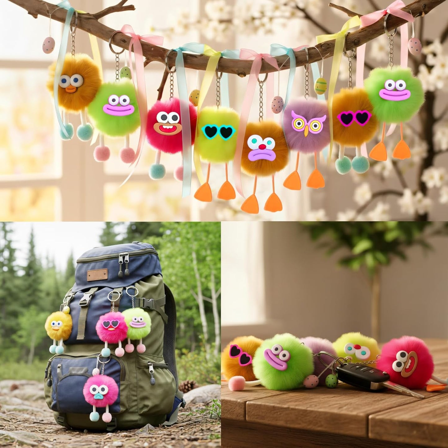 24 Pcs PreFilled Easter Eggs with Plush Toys Keychain Decoration Stuffed Toy Great for Kids Boys Girls Easter Basket Stuffers Party Favors Easter Egg Fillers Hunt (Easter)