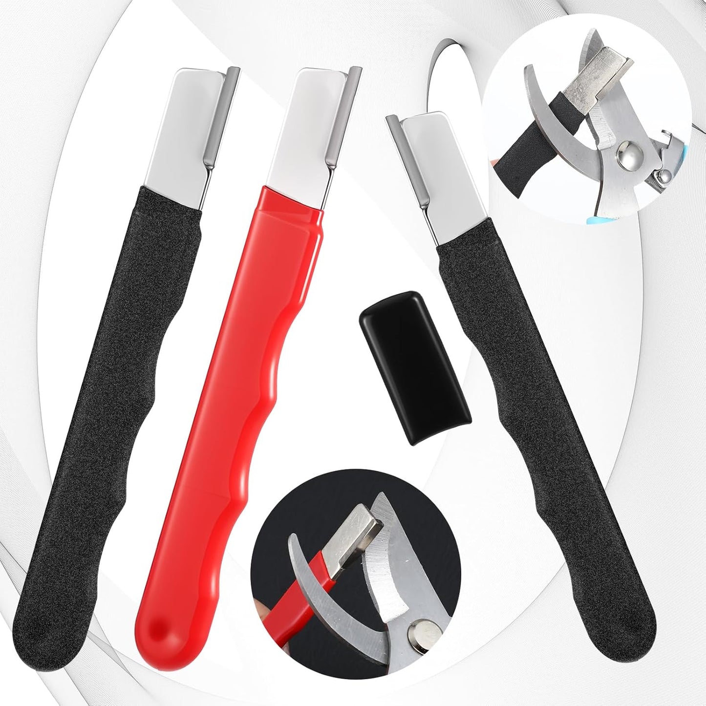 4 Pcs Garden Tool Sharpener, Portable Knife Sharpener, Quickly Blade Sharpener for Scissors knives Pruning Shears Axe Sickle Mini Sharpeners