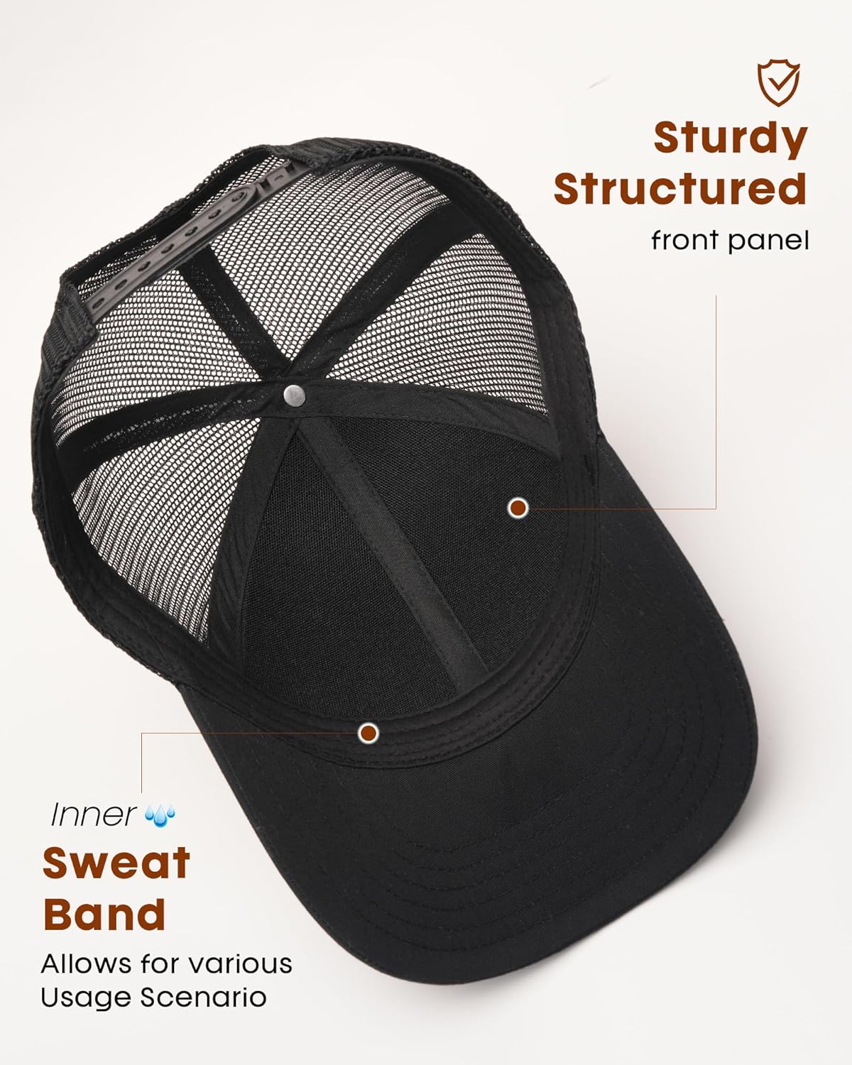 FURTALK Mens Trucker Hat Structured Mesh Baseball Cap Adjustable Class