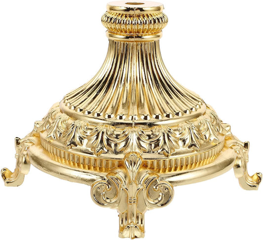 Milisten Metal Vase Stand Holder 135mm Zinc Alloy Base Electrophoretic Gold Finish for Indoor and Outdoor Flower Display, Oriental Rustic Metal Plants Stand for Home Décor