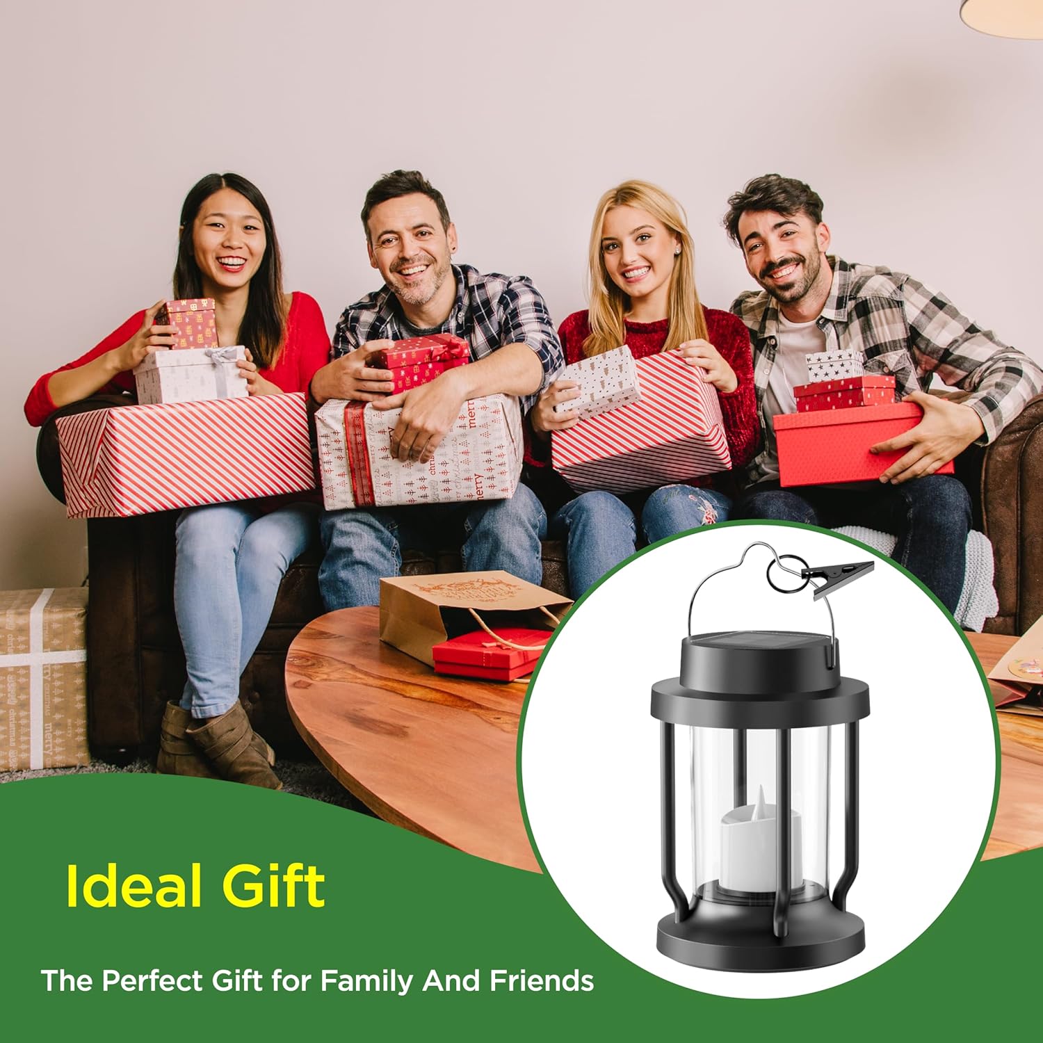 Solar Lantern Outdoor Indoor Use – Hanging Solar Lights with Realistic