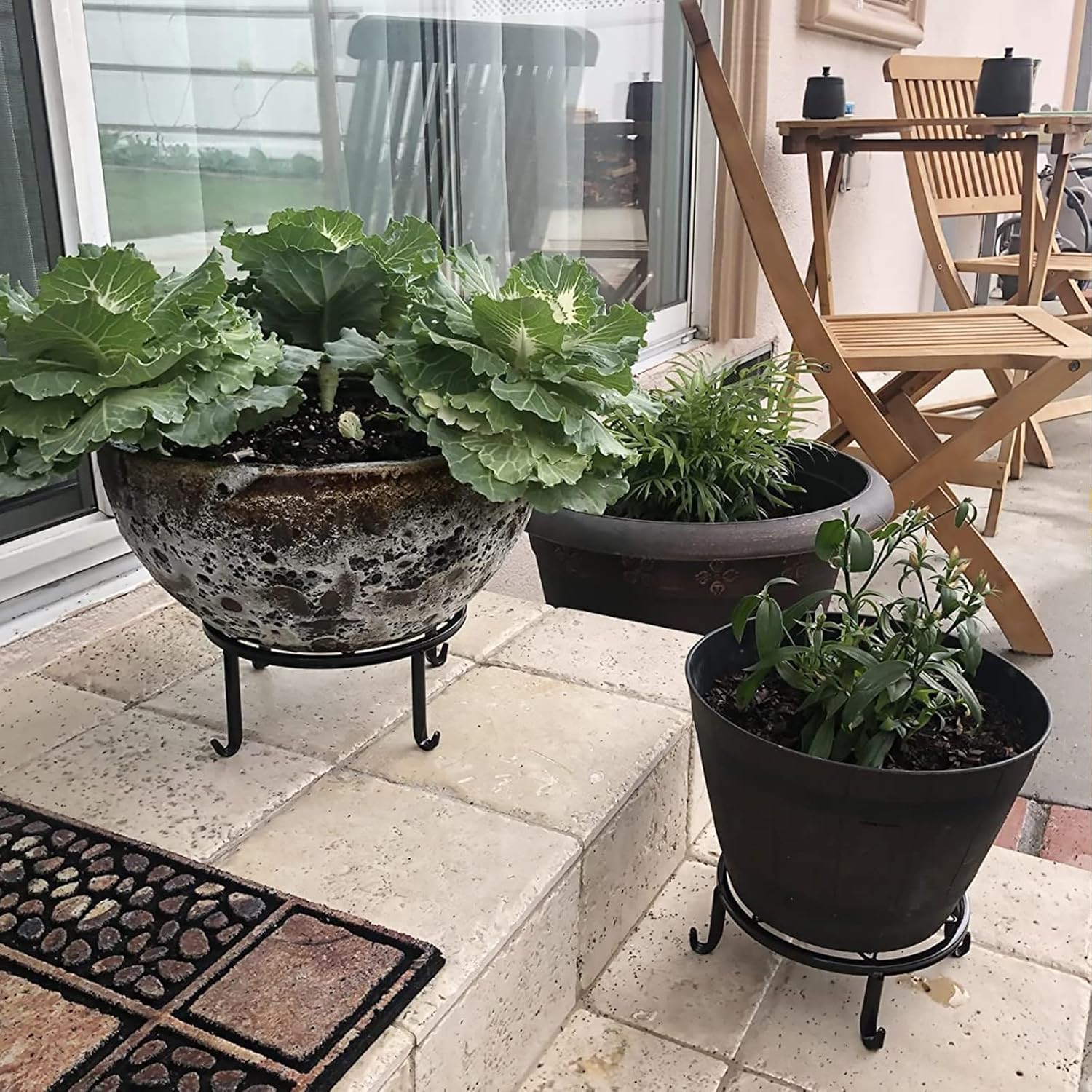 5 Pack Metal Plant Stands,Heavy Duty Potted Holder for Flower Pot,Indo