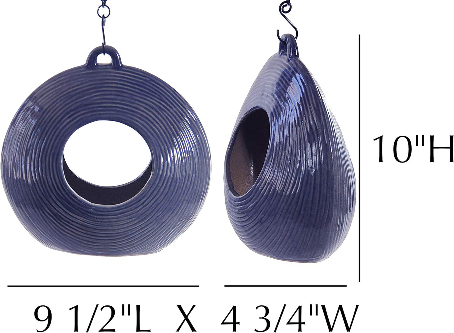 Byer of Maine Circle Fly Through Heather Blue Bird Feeder for Outside,