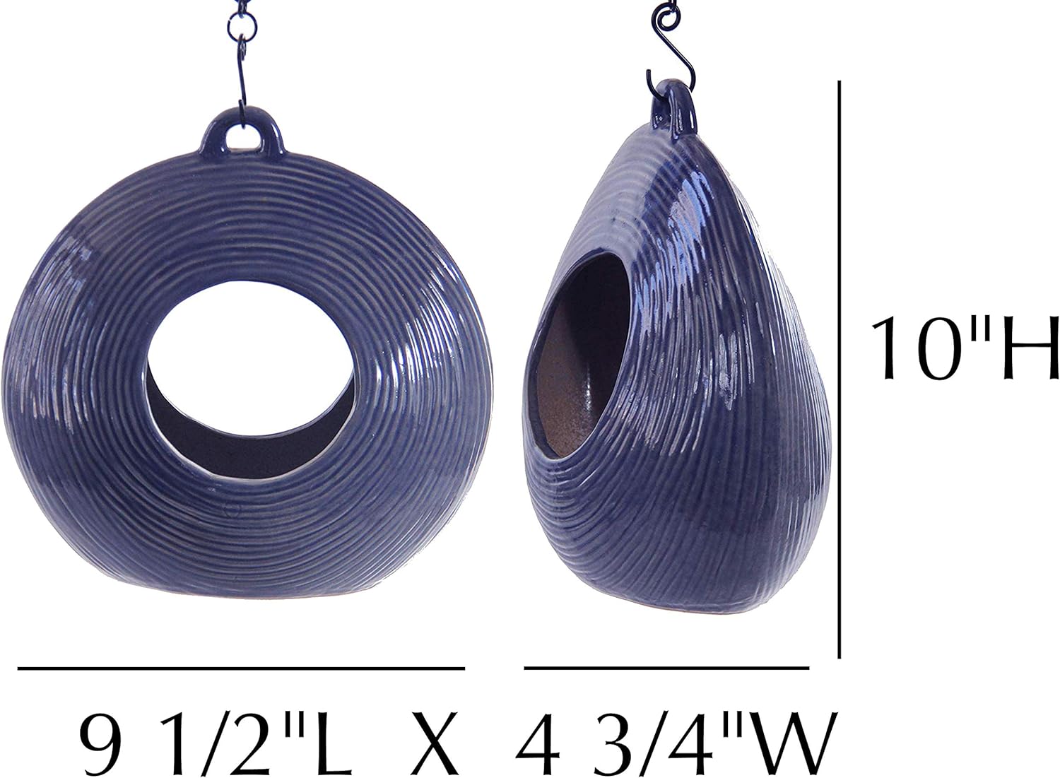 Byer of Maine Circle Fly Through Heather Blue Bird Feeder for Outside,