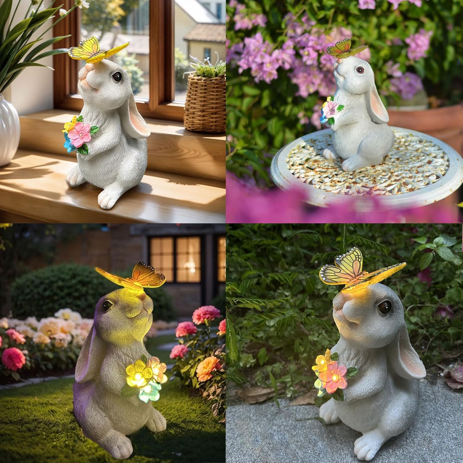 YODY Solar Garden Statues Outdoor Decor- Yard Decorations for Patio, B