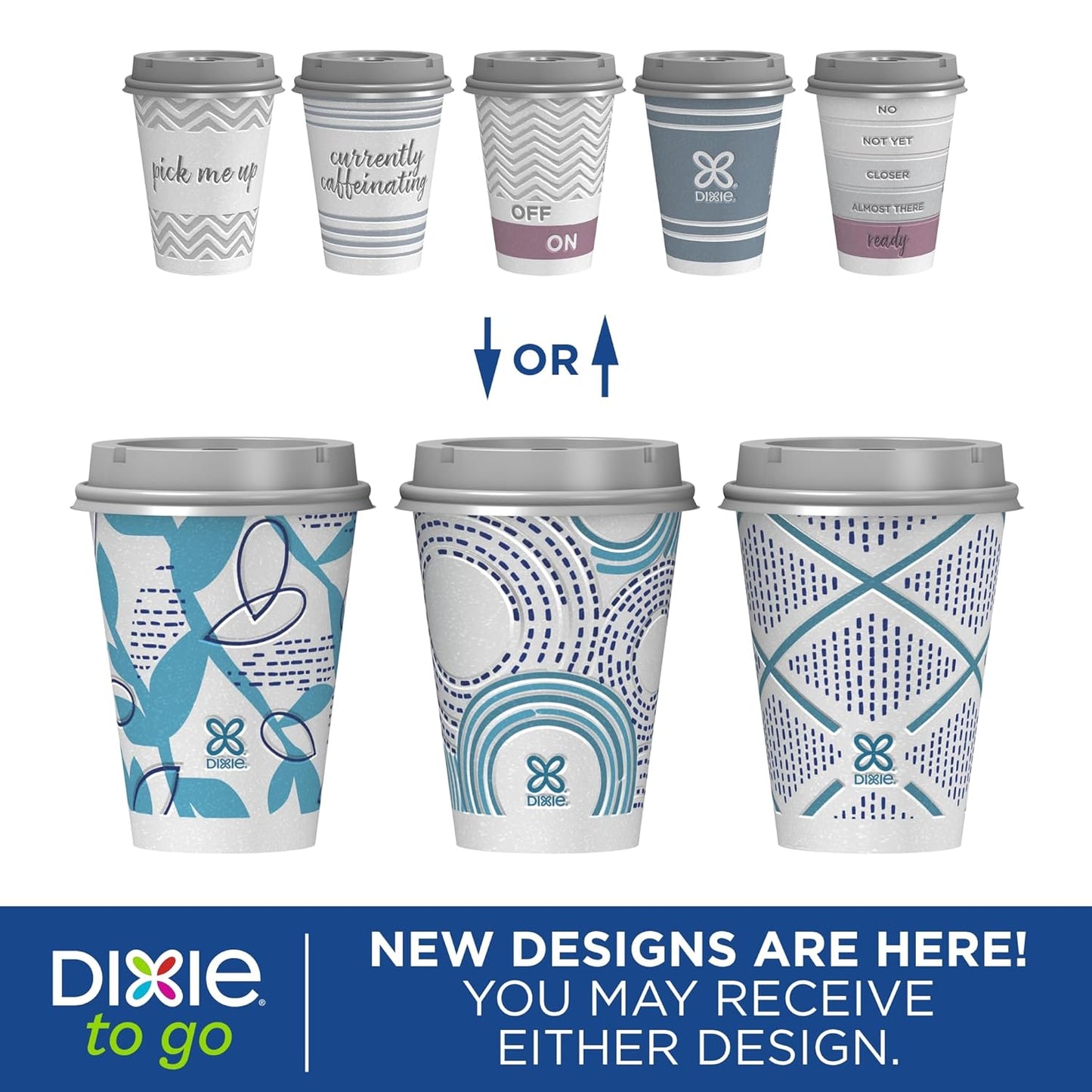 Dixie To Go Paper Coffee Cups With Lids, 12 oz, 66 ct, Disposable Insulated Paper Cups for On-The-Go Hot or Cold Beverages