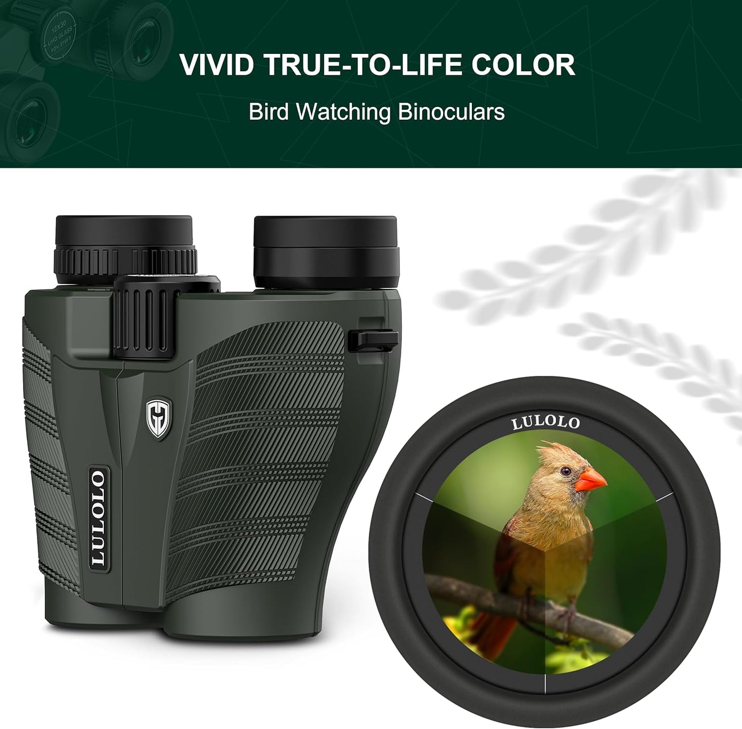 12x30 Compact HD Binoculars for Adults High Powered - Large View Binoculars with Clear Low Light Vision - Super Bright Lightweight & Waterproof Binocular for Bird Watching Travel Hunting