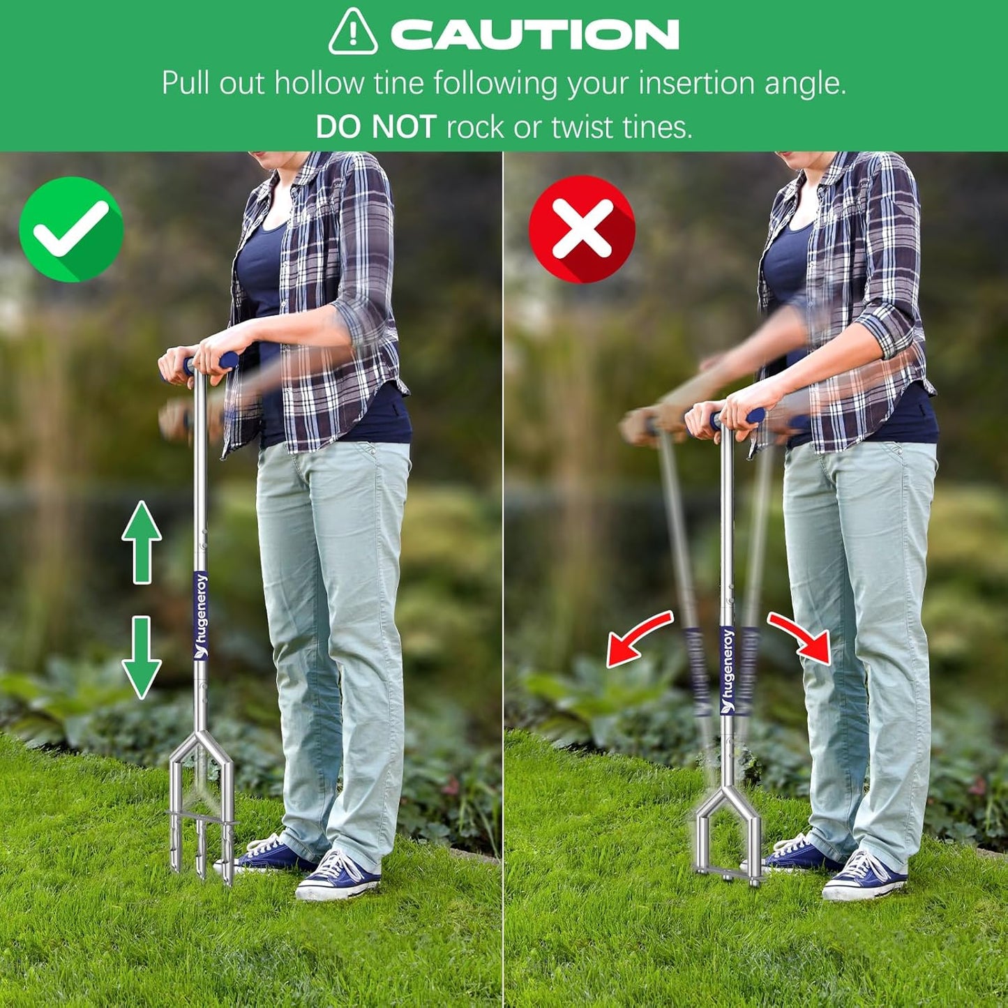 Manual Push Core Aerator Lawn Tool: Semi-Assembled Lawn Aerator with 3