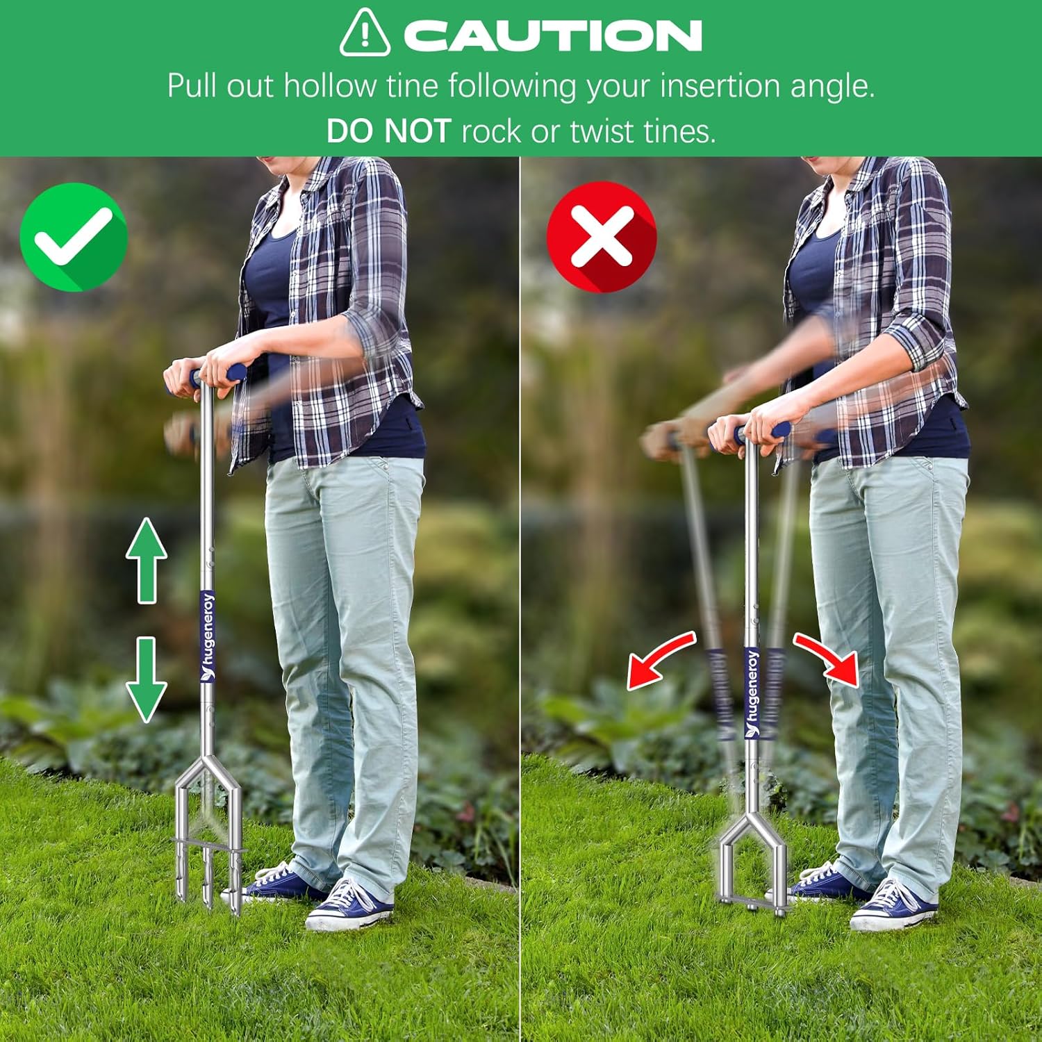 Manual Push Core Aerator Lawn Tool: Semi-Assembled Lawn Aerator with 3
