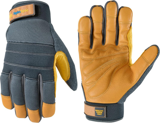 Wells Lamont Men's HydraHyde Work Gloves – Cowhide Leather, Reinforced