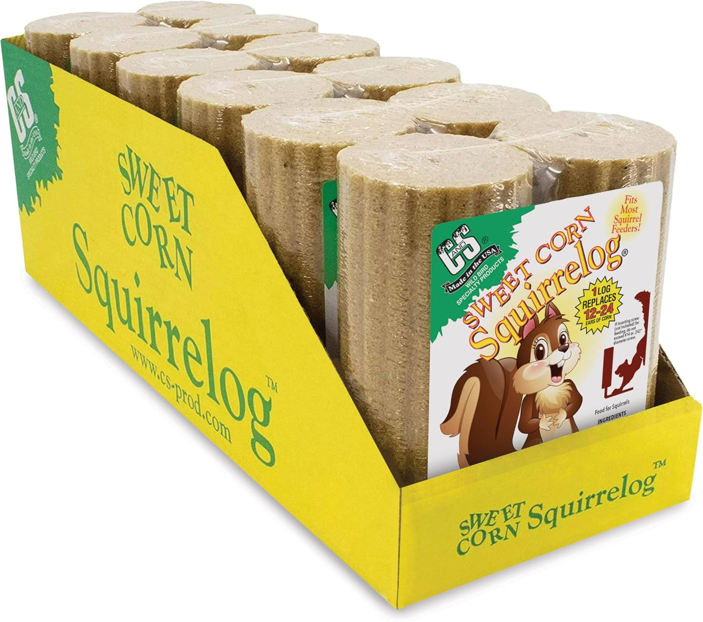 C&S Sweet Corn Squirrelog, 6-Pack Refill