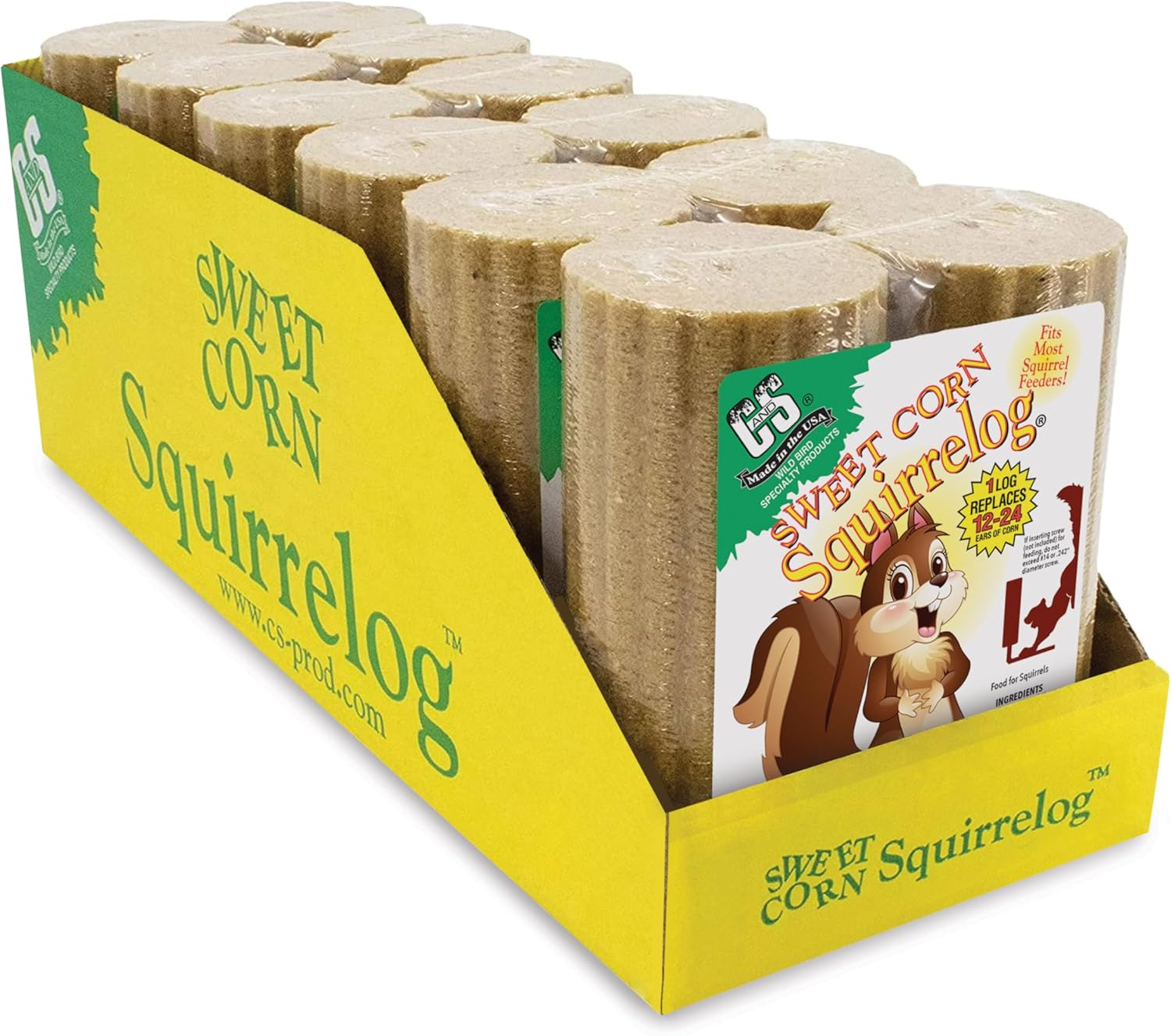 C&S Sweet Corn Squirrelog, 6-Pack Refill