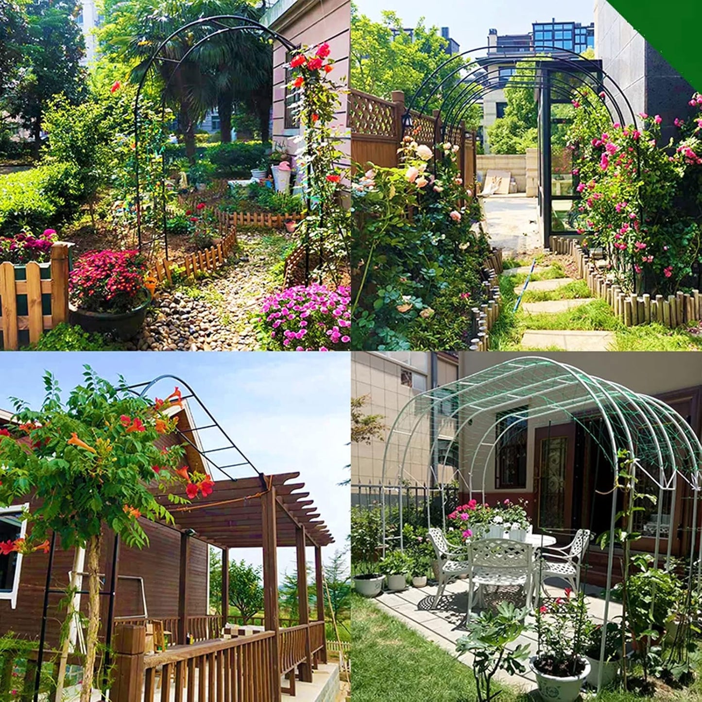 Outdoor Iron Garden Arch, Decorative Pergola for Climbing Plants, Wedding Metal Arbor, Black 140x25x230cm, Perfect for Backyard Parties & Lawn Decor