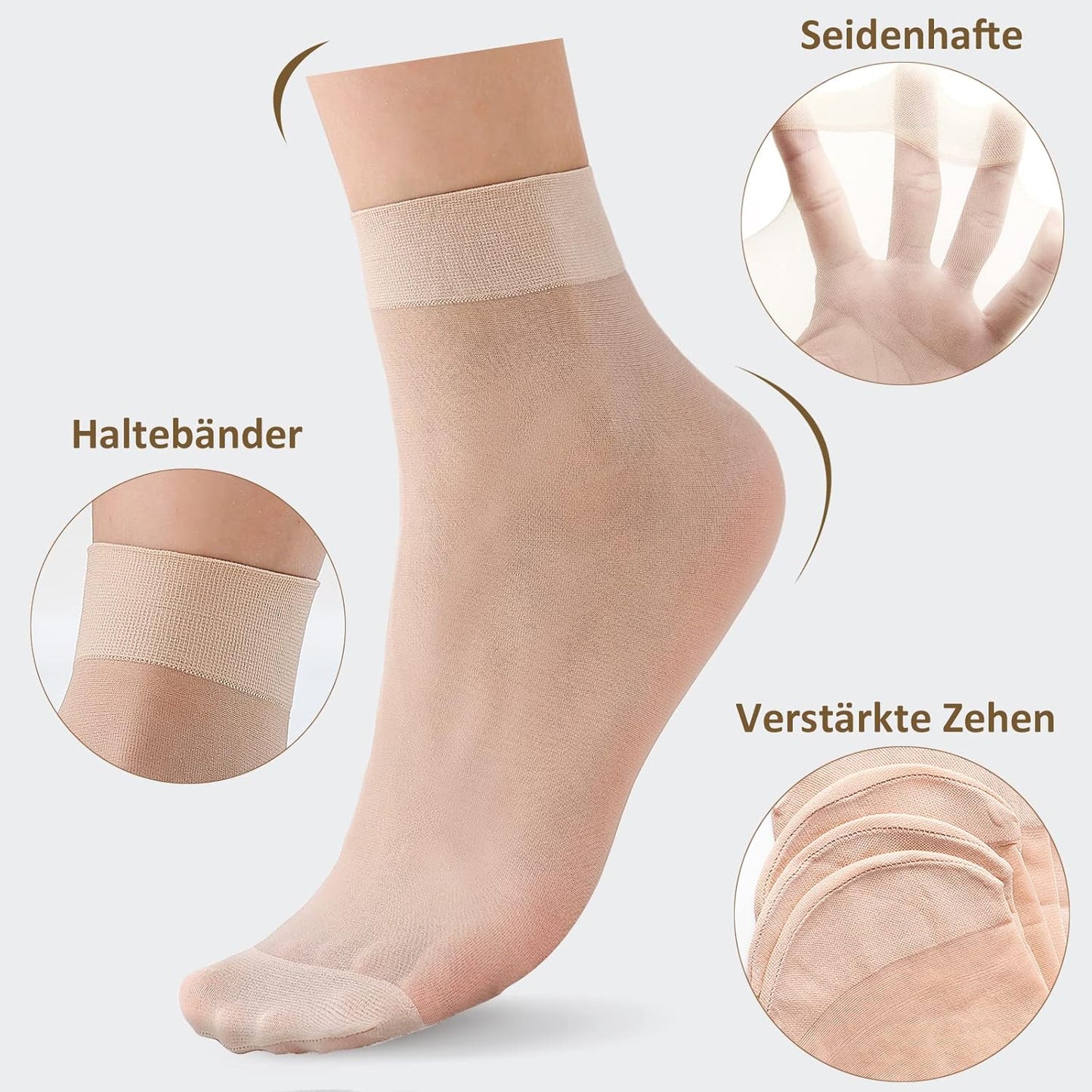 YAGAXI Women's Everyday Sheer Ankle Nylon Soft socks - 9 Pairs 20D Rei