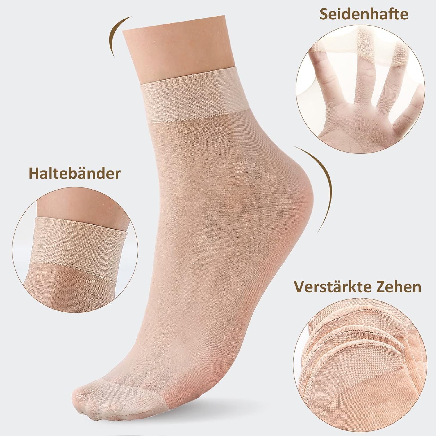YAGAXI Women's Everyday Sheer Ankle Nylon Soft socks - 9 Pairs 20D Rei