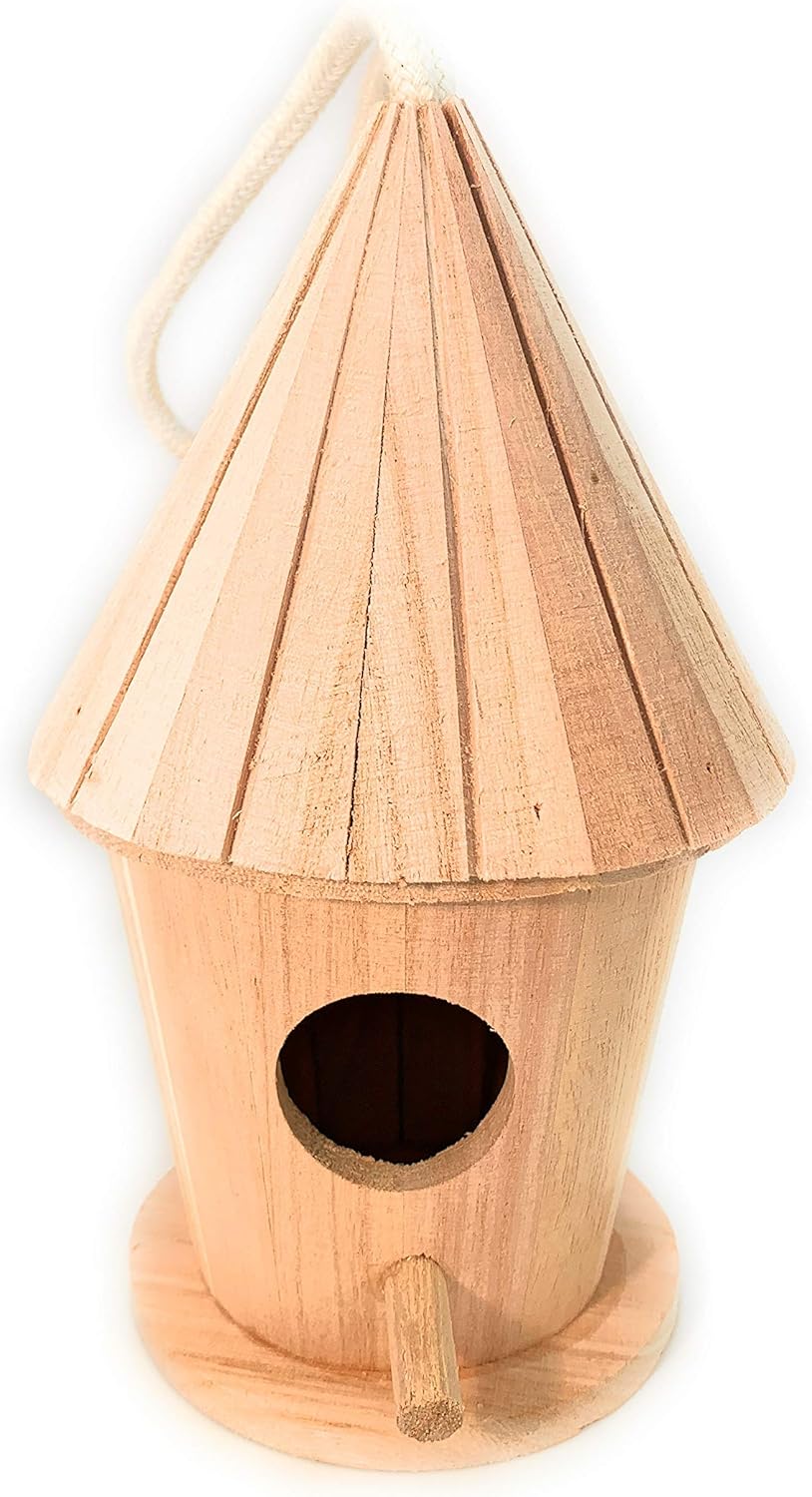 3-Piece DIY Birdhouse Set with Feeder – Includes 2 Wooden Bird Houses & 1 Bird Feeder, Large Paintable Craft Kit for Kids & Adults, Ideal for Home, Garden & Outdoor Decor