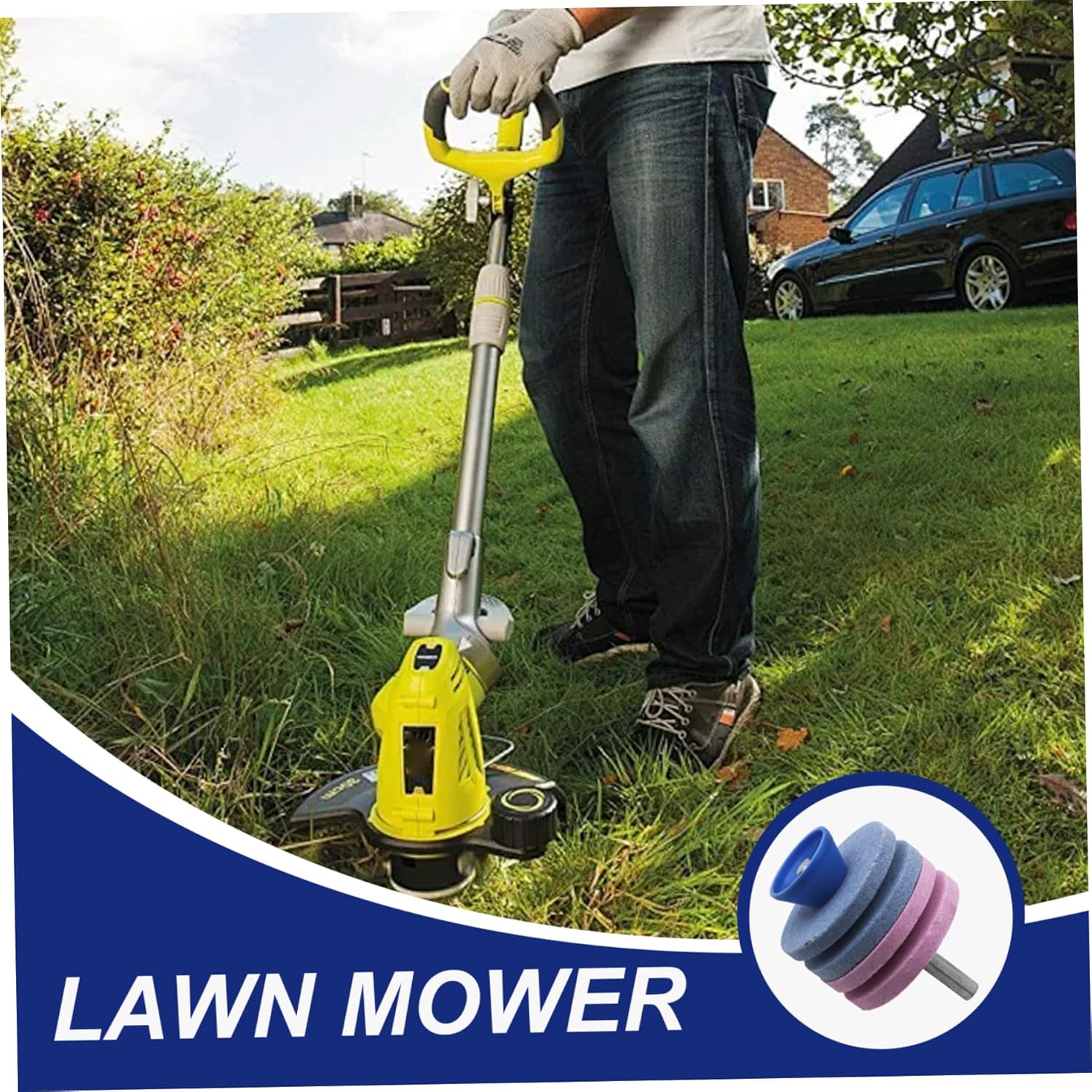 Garden Tool Sharpener, Four Layers Lawnmower Blade Sharpener, Grinding