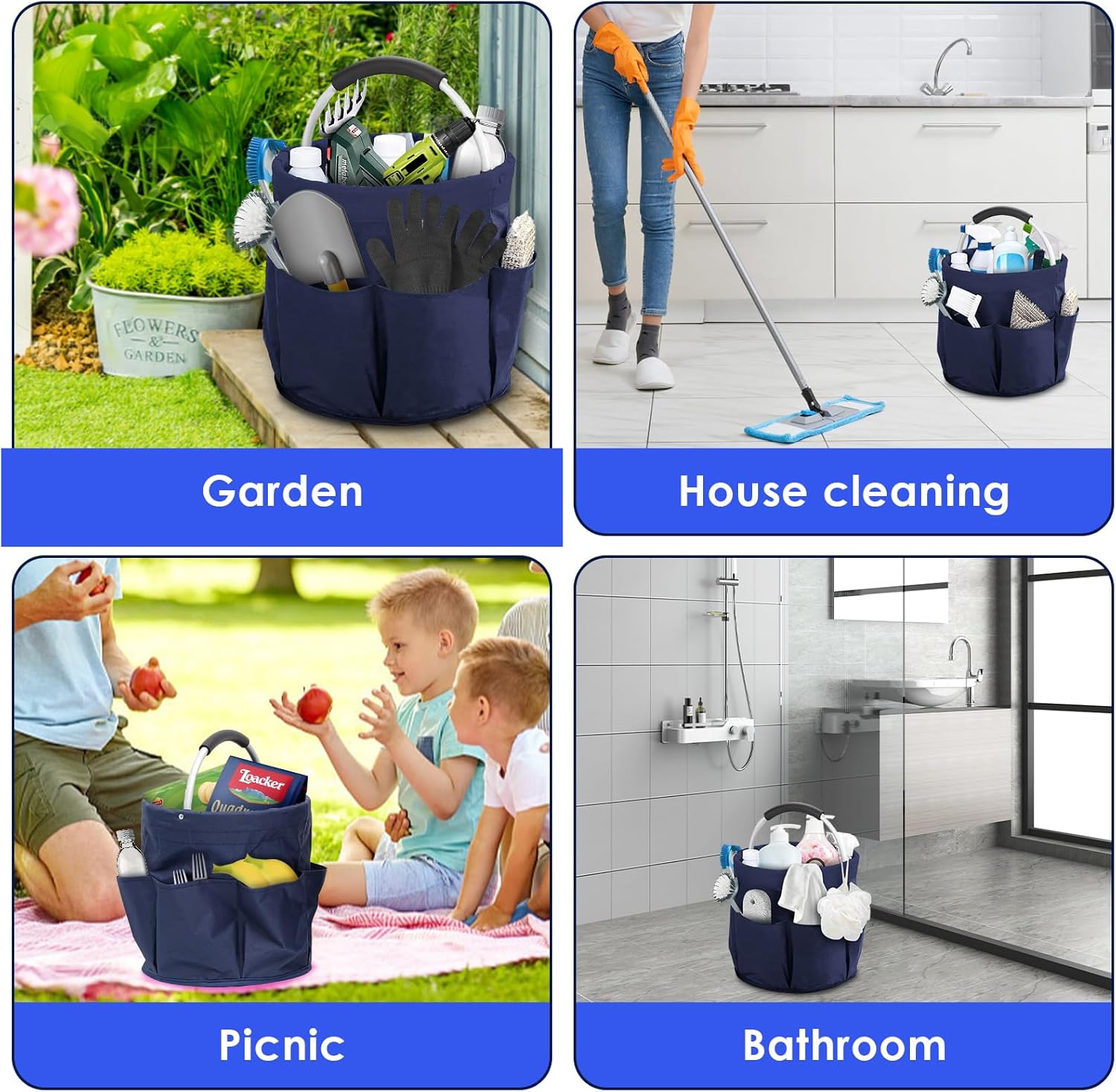 Collapsible Baskets with Handles, Multifunctional Storage Boxes for To