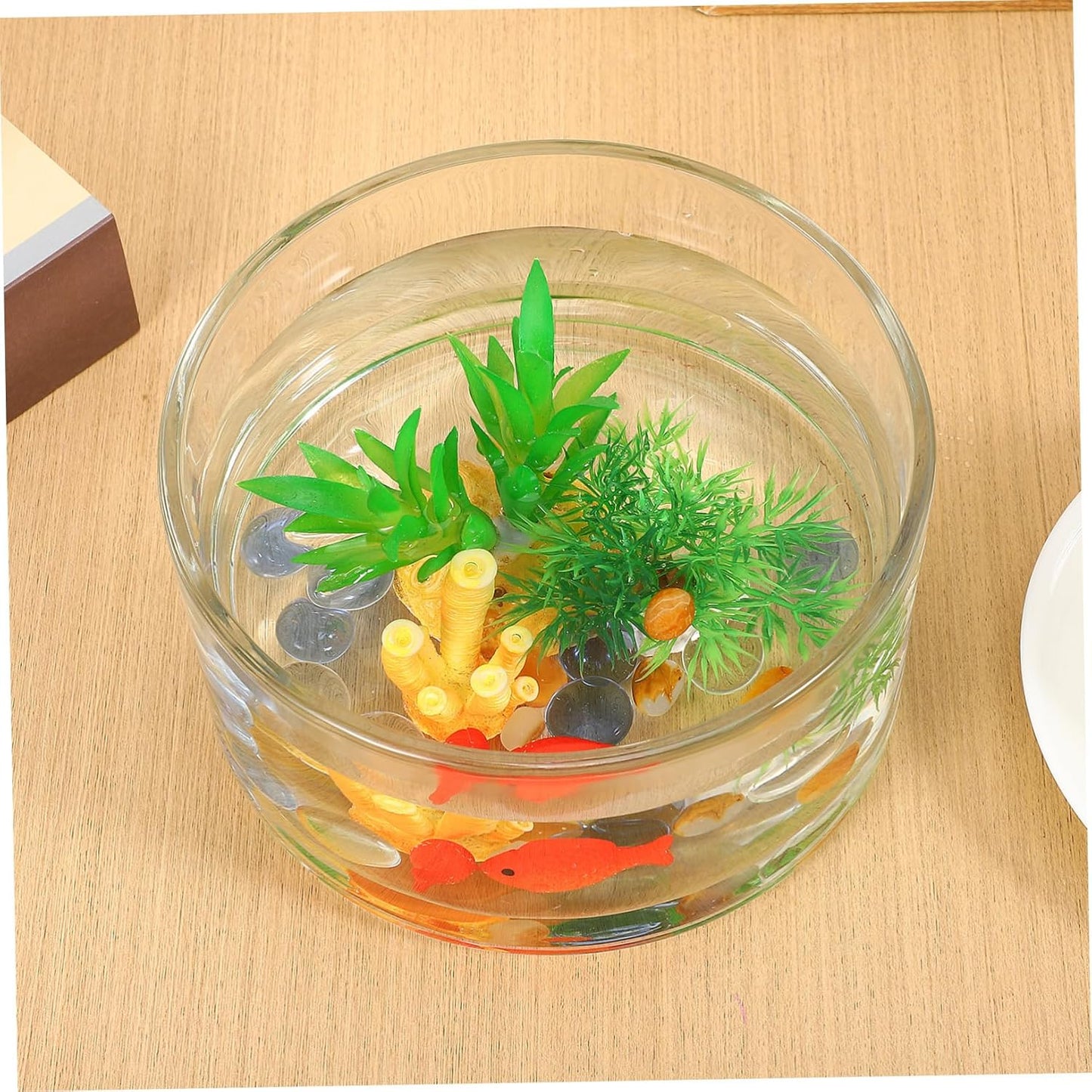 Milisten Glass Flower Vase for Home Decor Multipurpose Round Aquarium 