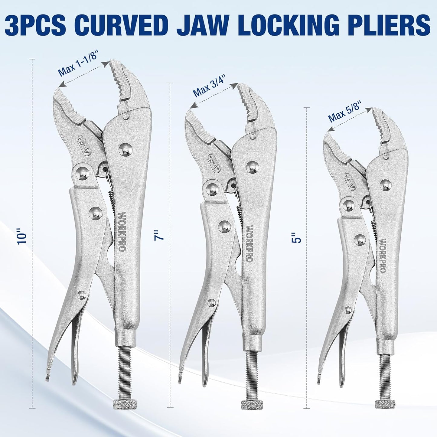 WORKPRO 5-Piece Locking Pliers Set, Pliers Tool Set, Vice Grips with C