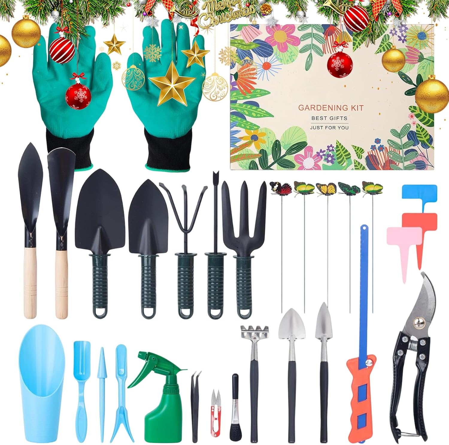 Christmas Countdown - 24 Days Collectible Tool,Rust-Proof Garden Tool 