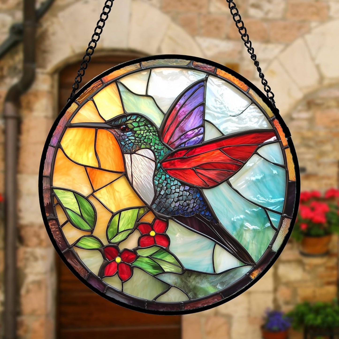 Stained Glass Window Hanging, Hummingbird Gifts Sun Catchers Diamond G