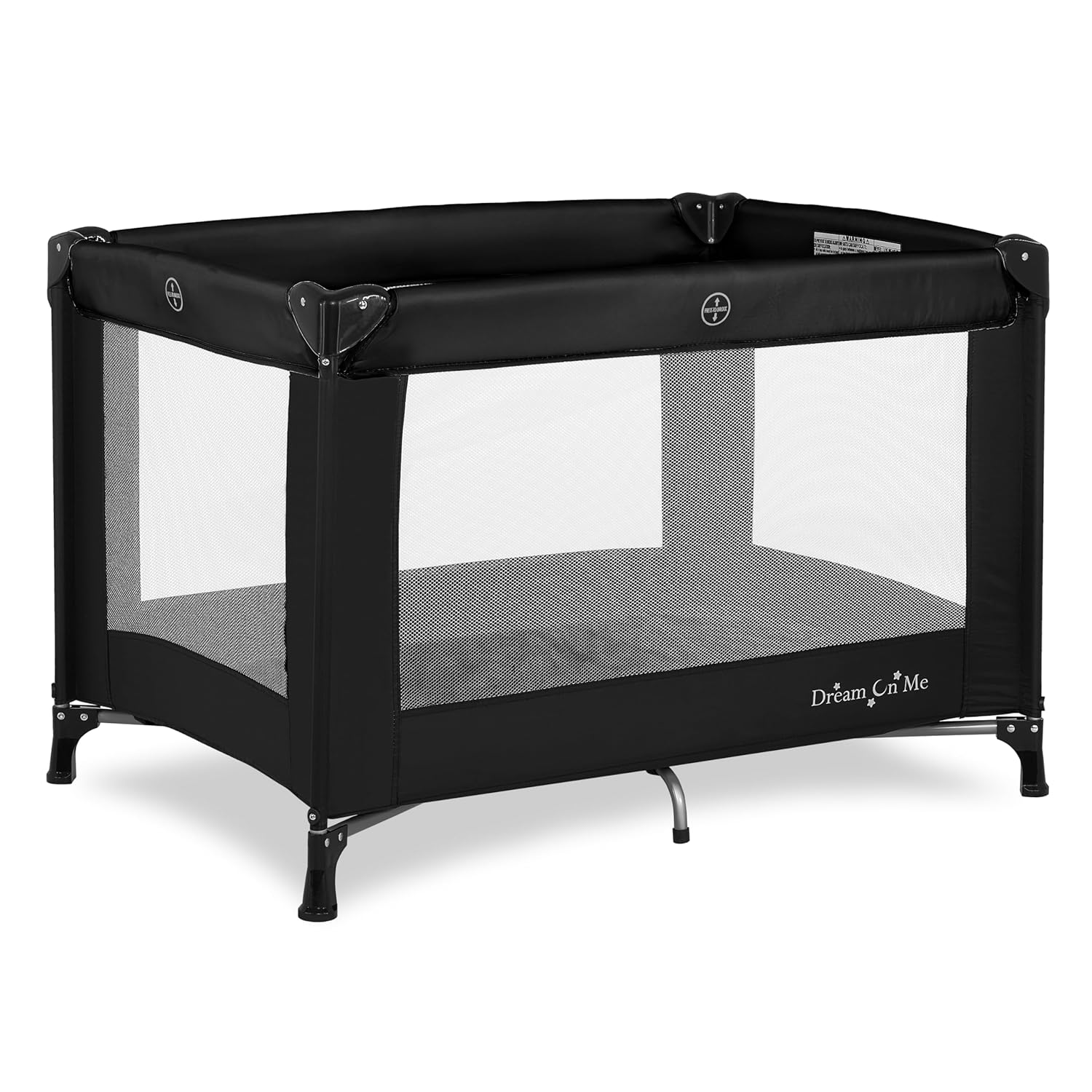 Dream On Me Nest Portable Playard in Black with Carrybag an Shoulder S