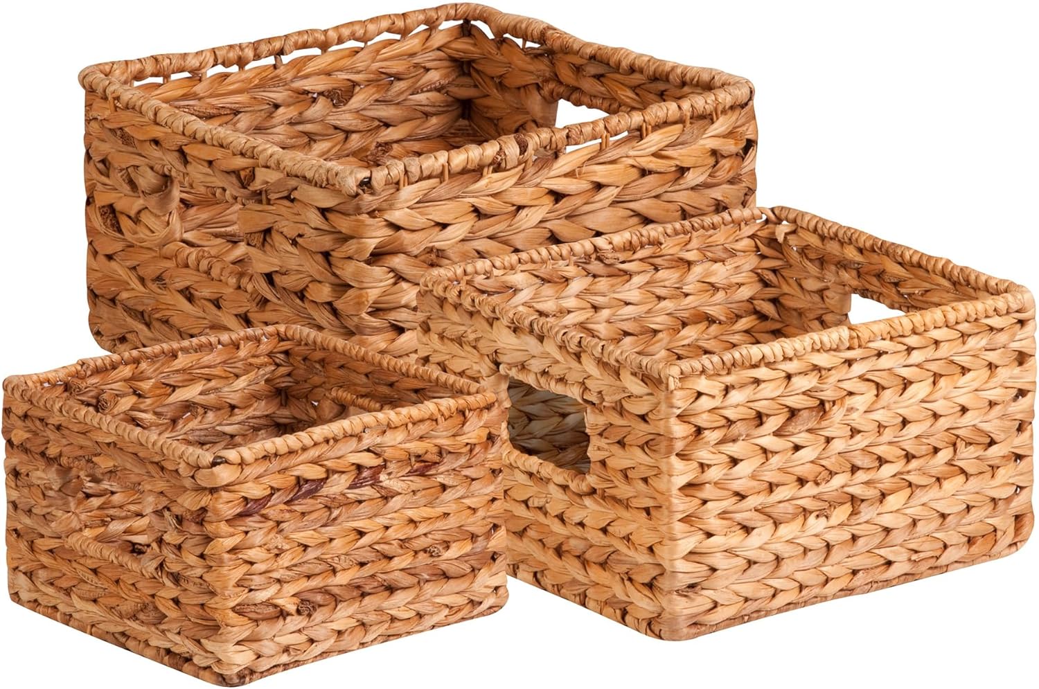 Honey-Can-Do Banana Leaf Storage Baskets –Water Hyacinth Woven Basket,