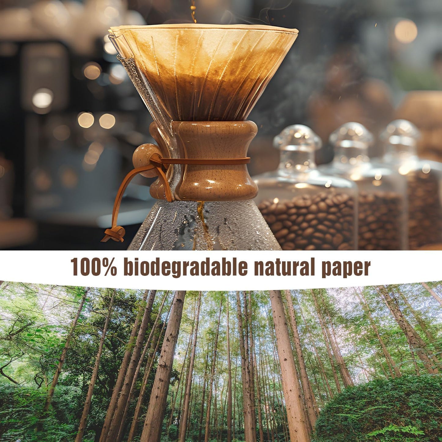 200Pcs Cone Coffee Filters #4, Clinuse Unbleached Size 04 Coffee Filters 8-12 Cup, Disposable Natural Paper Filters, No.4 Cone Filters Compatible with Ninja, Cuisinart, Pour Over and Drip Coffee Maker