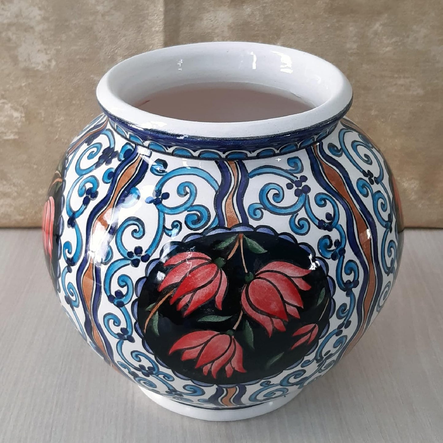 Handmade Ceramic Planter Pot, Decorated Planter Pot, Handmade Planter 