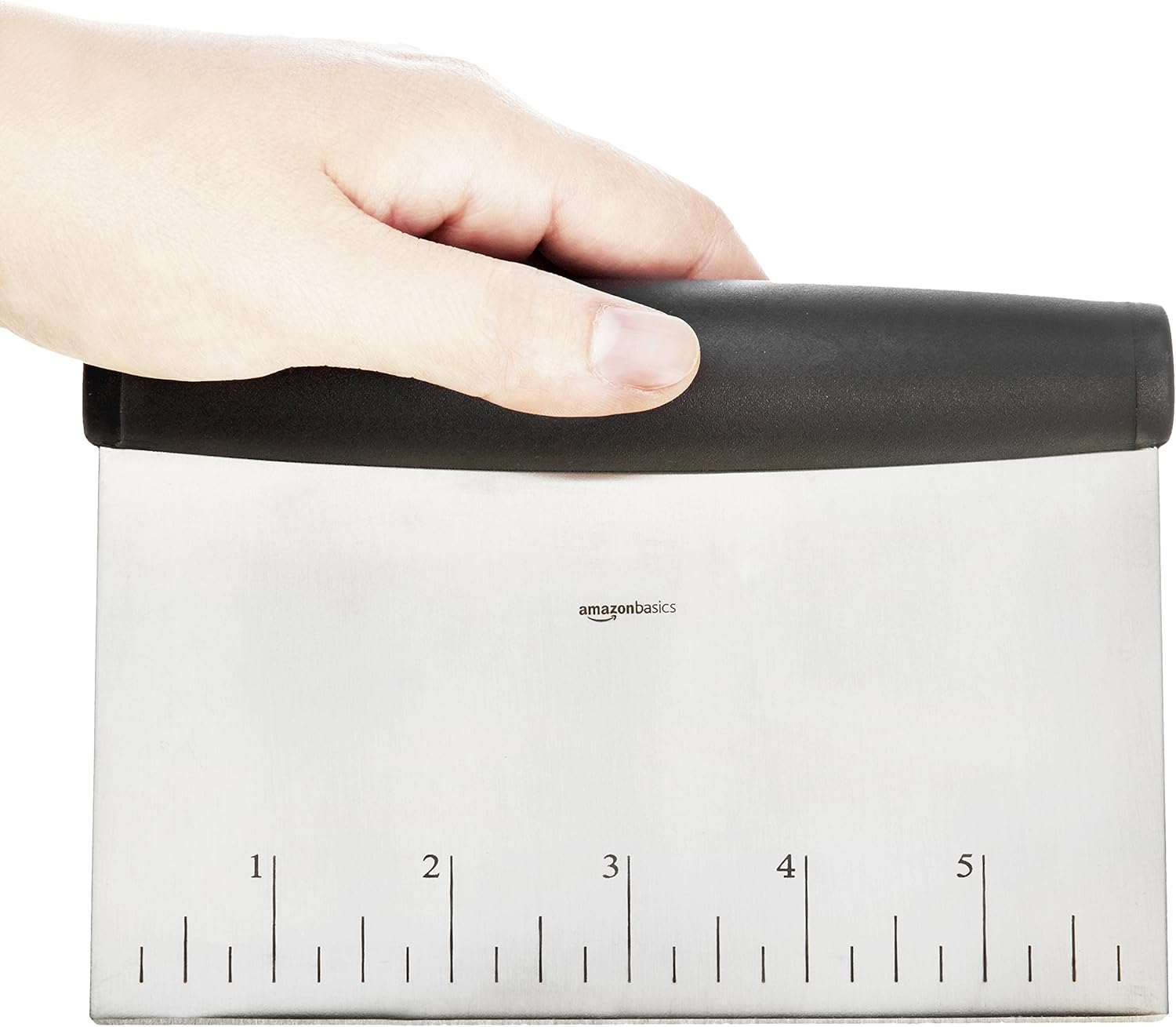 Amazon Basics Multi-Purpose Bench Scraper, Stainless Steel Dough Cutte