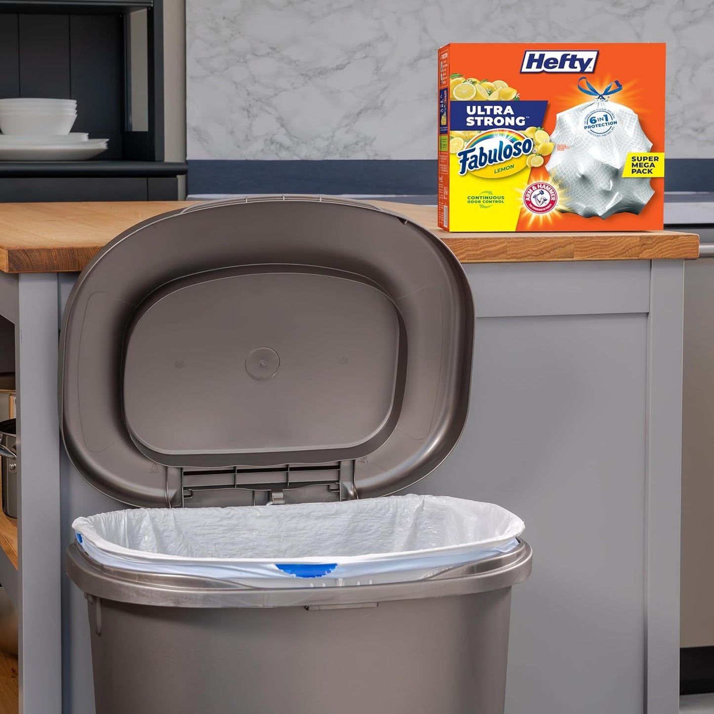 Hefty Ultra Strong 13 Gallon Trash Bags, Tall Kitchen Trash Bags 13 Ga