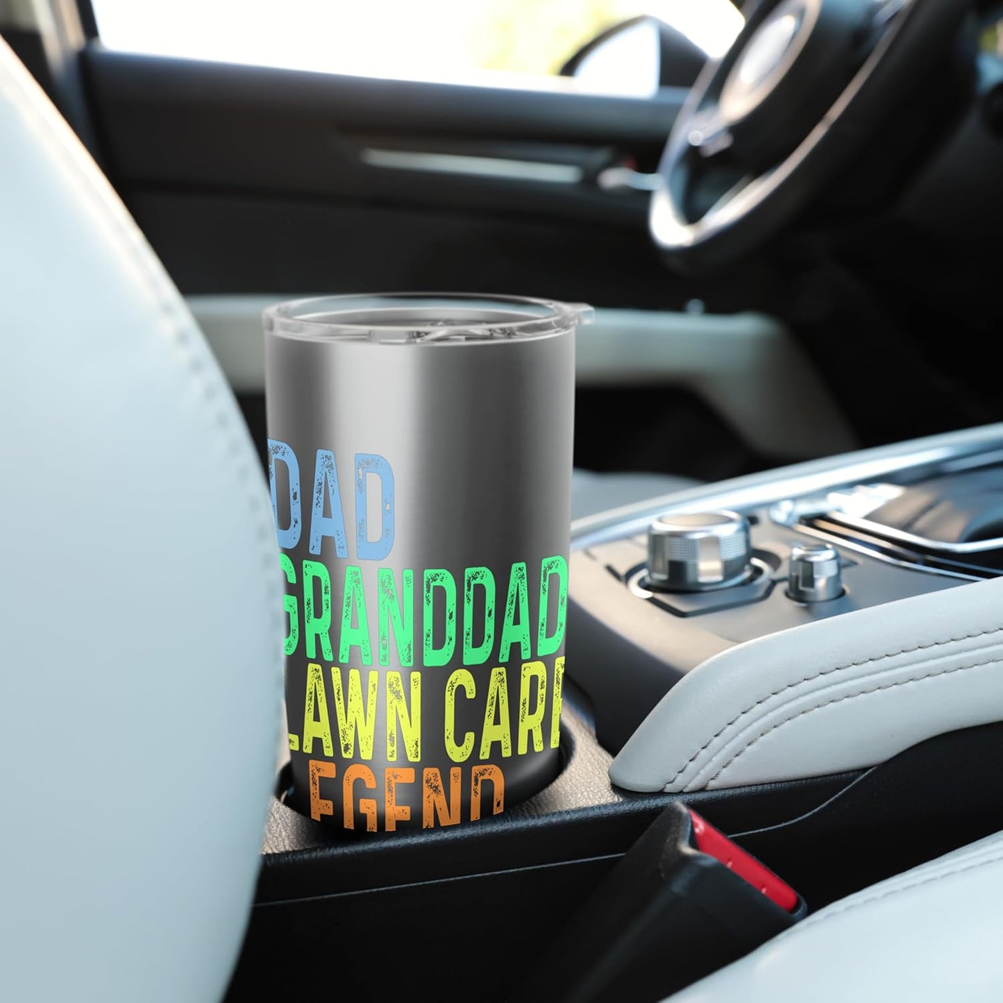 Funny Dad Granddad Lawn Care Legend Grass Mowing Lawn Mower Stainless Steel Insulated Tumbler