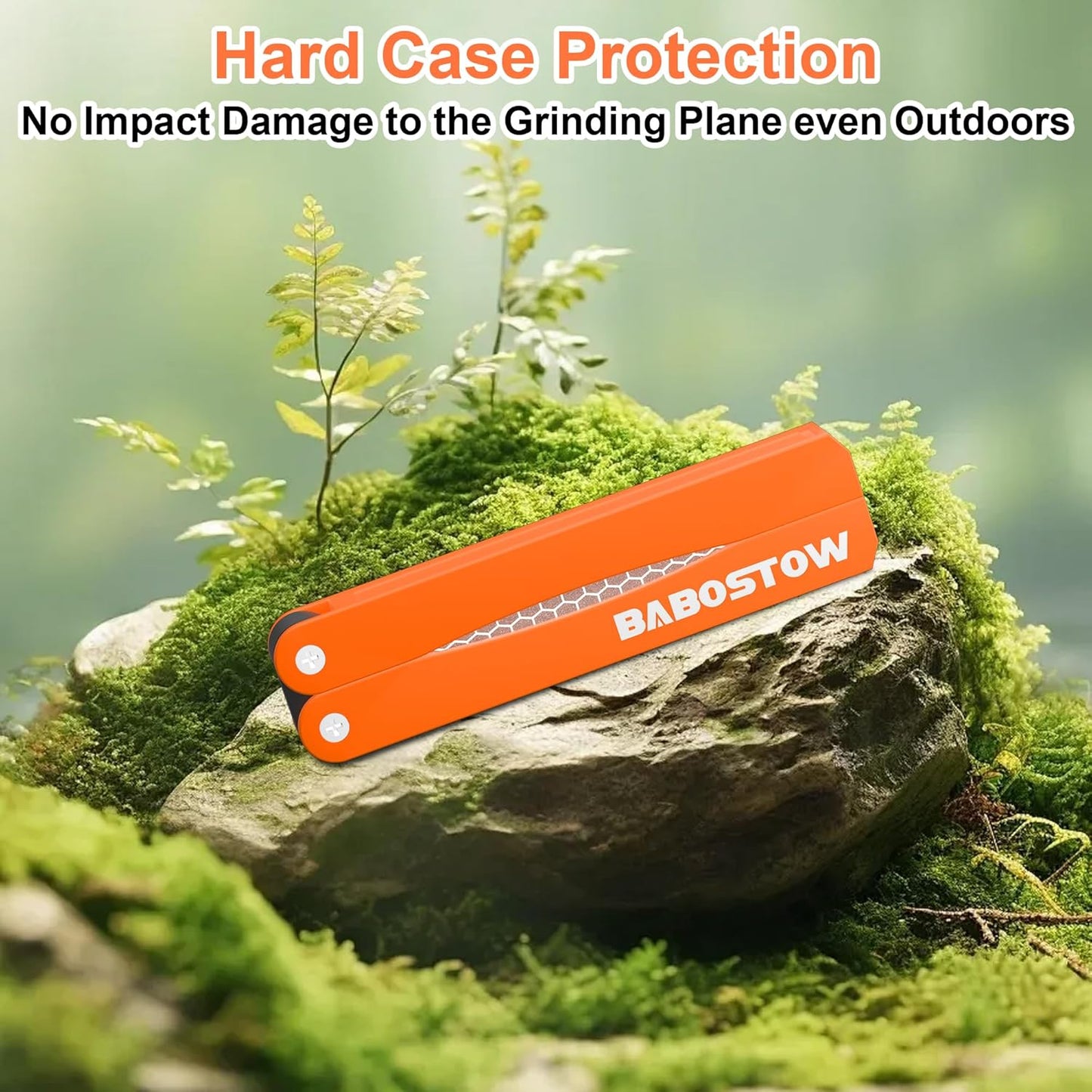 Diamond Knife Sharpener Tool, 400/1000 Grits Double Sided Diamond Sharpening Stone Tool, Manual Knife Sharpener Tool, Portable Folding Knife Sharpeners for Kitchen and Outdoors - Orange