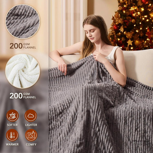 Homemate Heated Blanket Electric Throw - 50"x60" Heating Blanket Throw