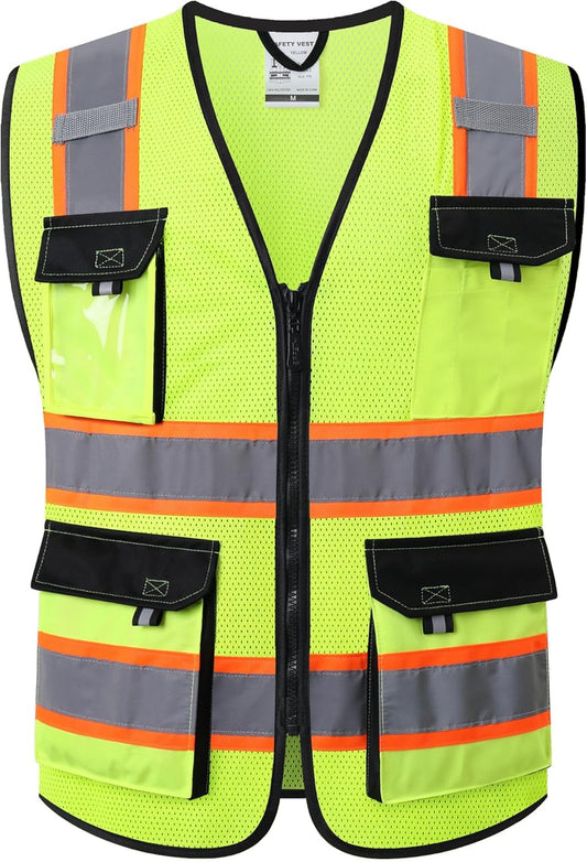 JKSafety Hi Vis Reflective Safety Vests for Men Women High Visibility 