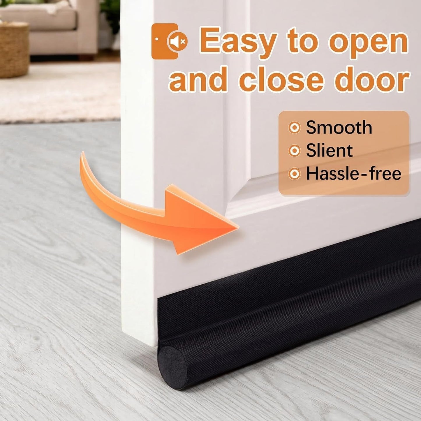 HomeProtect Door Draft Stopper 36 Inch Under Door Draft Blocker Door Sweep for Bottom of Door Reduce Cold Air, Soundproof, Light, Odor, Weather Stripping Door Seal Strip Fit for Interior/Exterior