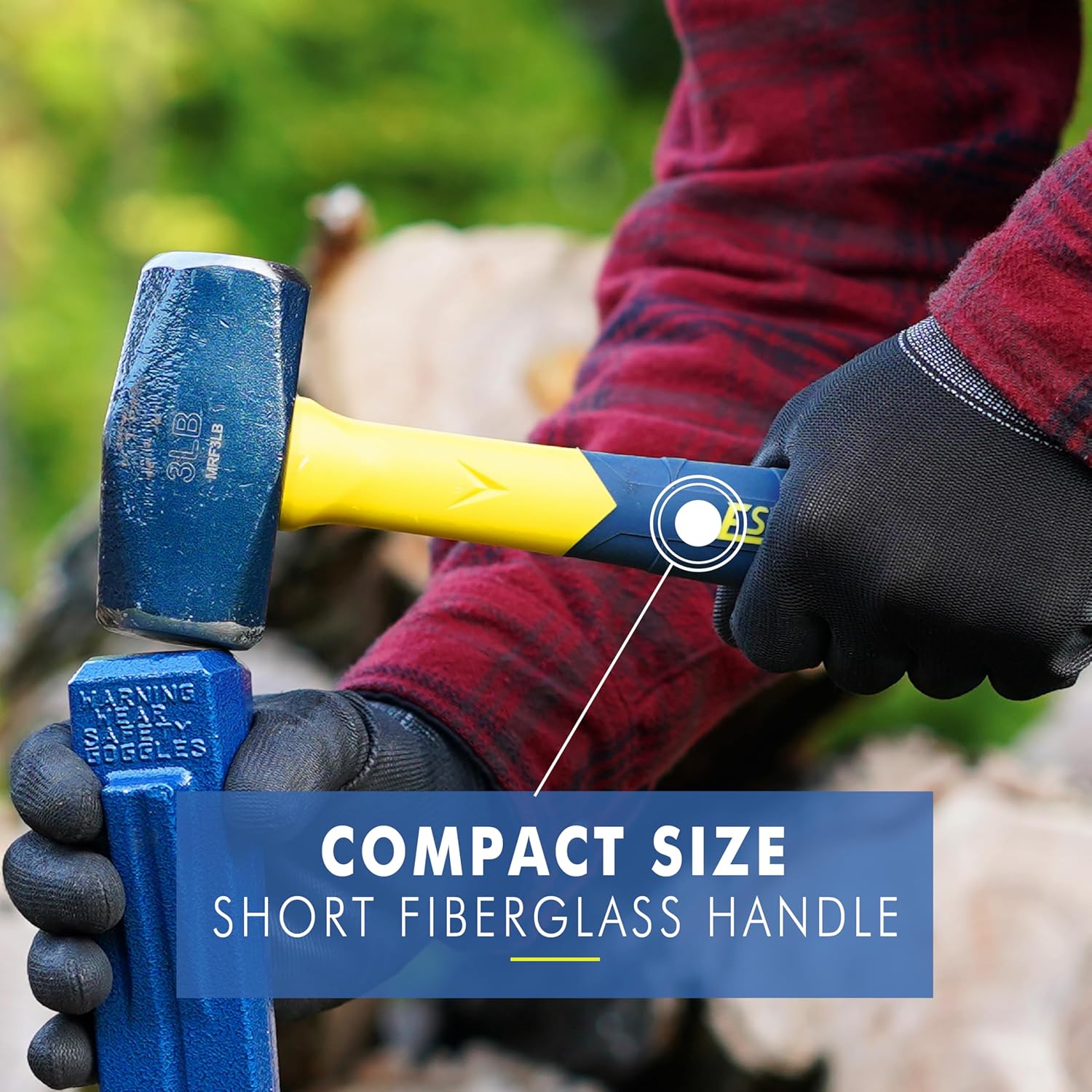 ESTWING Sure Strike Drilling/Crack Hammer - 3-Pound Sledge with Fiberg