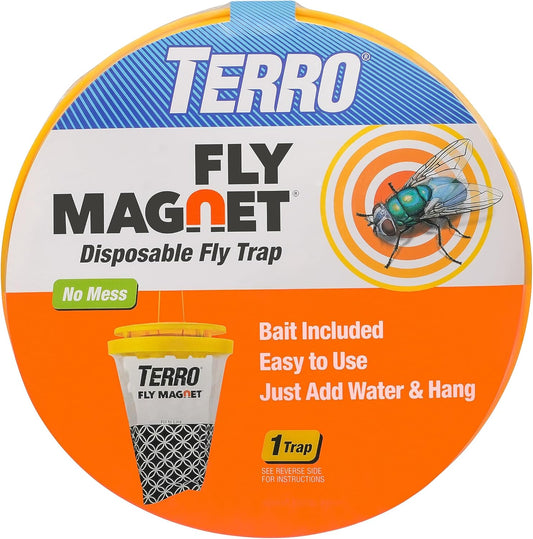 TERRO Fly Magnet Disposable Outdoor Fly Trap with Bait - T524 - Outdoor Fly Trap - Attract & Trap Flies Easily - Effective Insect Control