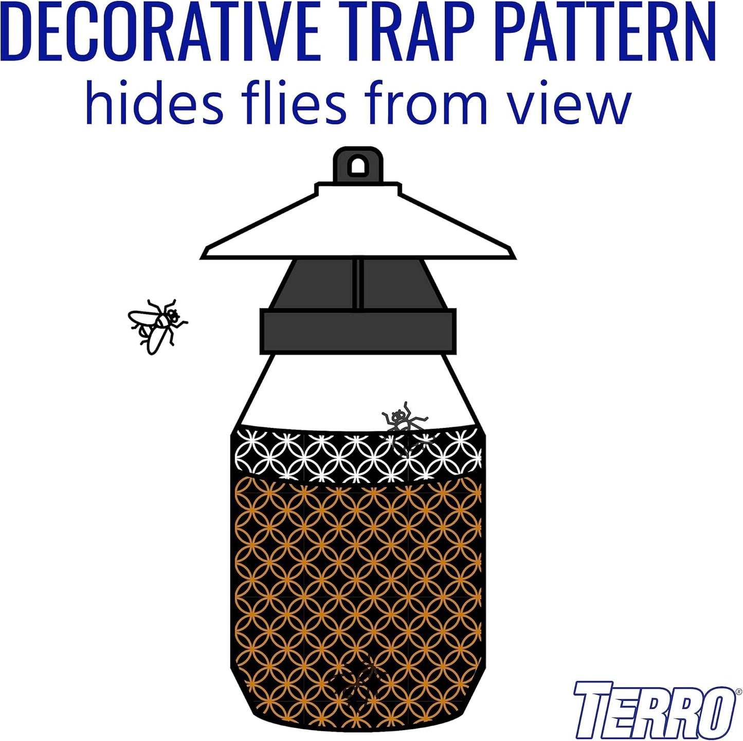 TERRO T380 Outdoor Reusable Fly Magnet Fly Trap - Poison Free Trap wit