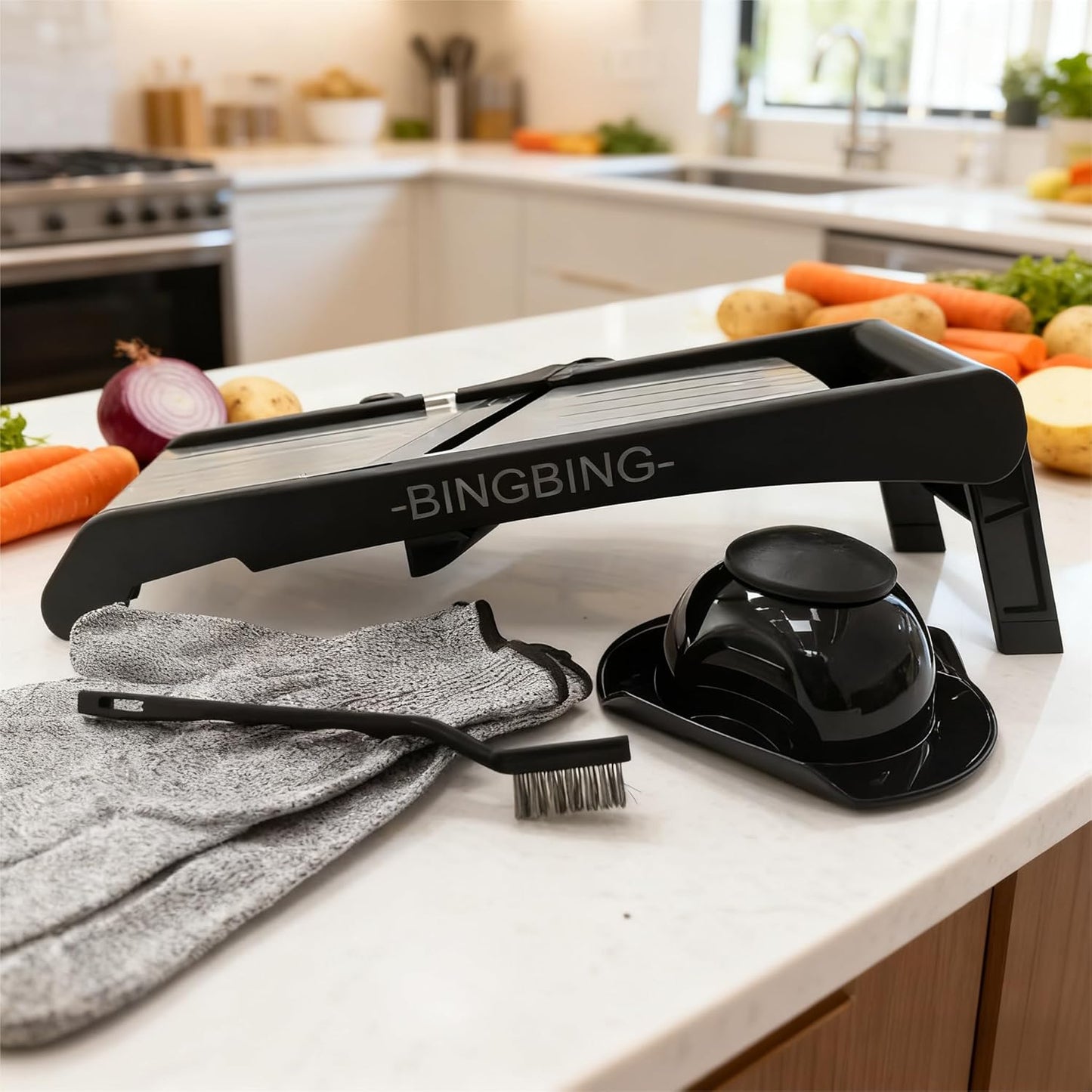 Mandoline Food slicer for kitchen, Adjustable Stainless Steel Mandolin