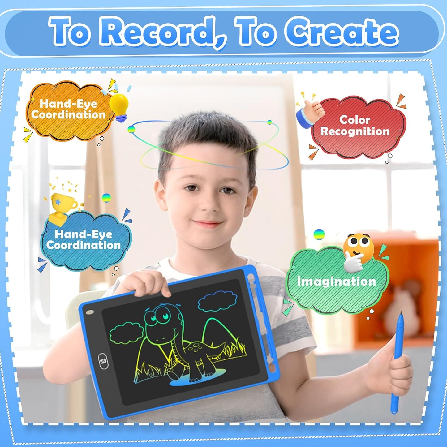 4 Pack LCD Writing Tablet for Kids, 8.5 Inch Colorful Doodle Board Dra