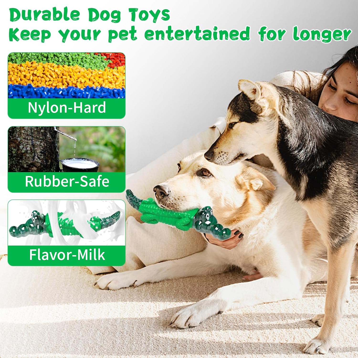 Dog Chew Toys for Aggressive Chewers -Indestructible Dog Toys for Larg