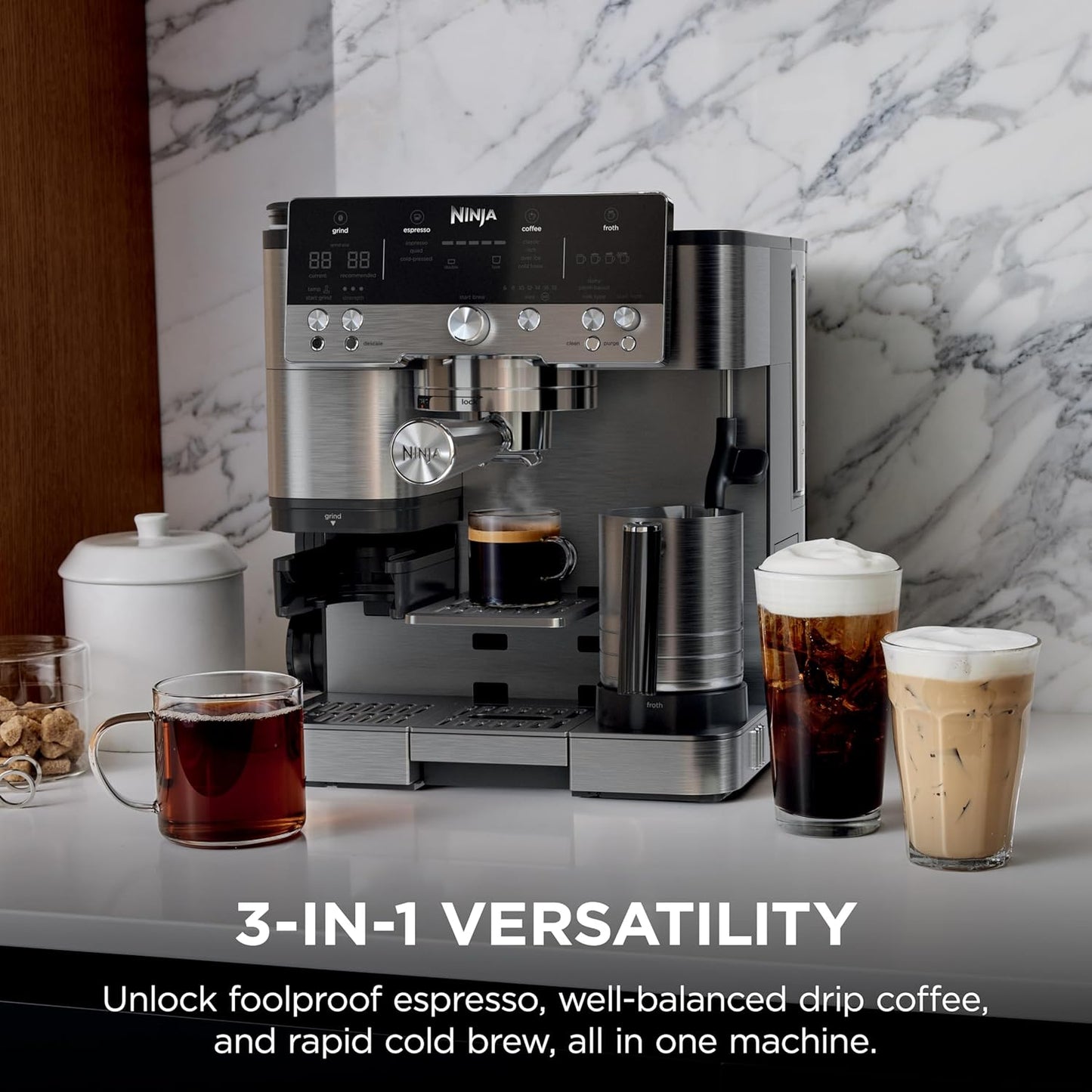 Ninja Luxe Café 3-in-1 Espresso, Drip Coffee and Cold Brew Machine | I